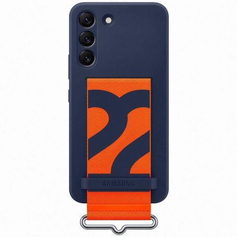 Чeхол-накладка Samsung Silicone Cover with Strap для Samsung Galaxy S22 SM-S901 Navy (EF-GS901TNEGRU)