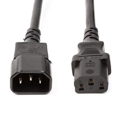 Кабель питания PowerPlant (CC360352) IEC C13-C14, Cu,  3x1.5мм2, 2м