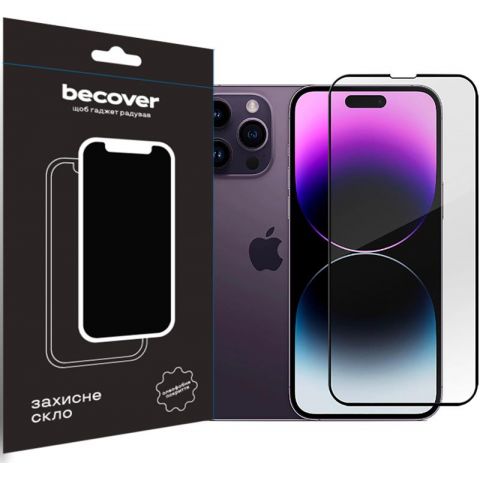 Защитное стекло BeCover для Apple iPhone 14 Pro Black (707968)