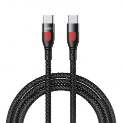 Кабель Remax RC-195CC Lesu USB Type-C - USB Type-C (M/M), PD 65W, 1 м, Black (6954851214014)