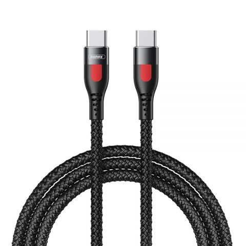 Кабель Remax RC-195CC Lesu USB Type-C - USB Type-C (M/M), PD 65W, 1 м, Black (6954851214014)
