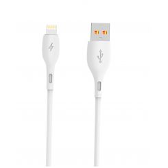 Кабель SkyDolphin S22L Soft Silicone USB - Lightning (M/M), 1 м, White (USB-000599)