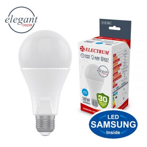 Лампа светодиодная стандартная Electrum 18W E27 6500K A-LS-1453