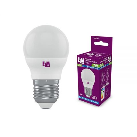 Лампа светодиодная шар ELM 7W E27 4000K (18-0163)