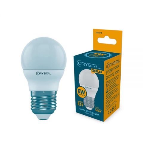 Лампа светодиодная шар Crystal Gold 6W E27 3000K (G45-015)