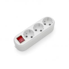 Розеточный блок Electrum 3 гнезда с заземлением и выключателем C-SM-1779