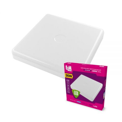 Светильник настенно-потолочный накладной светодиодный квадратный ELM 30W 6500К MIRA IP40 26-0079