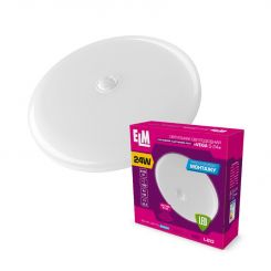 Светильник настенно-потолочный светодиодный накладной с датчиком движения ELM VEGA S 24W 6500К IP40 26-0104
