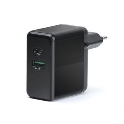 Сетевое зарядное устройство REAL-EL CH-350 QC3.0 (2USB, 3A) Black