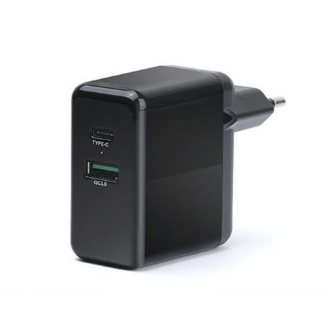 Сетевое зарядное устройство REAL-EL CH-350 QC3.0 (2USB, 3A) Black