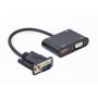 Адаптер Cablexpert VGA - HDMI+VGA (M/F), 0.15 м, Black (A-VGA-HDMI-02)