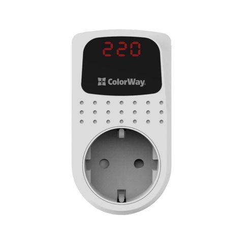 Реле напруги ColorWay (16A/3680W) 150V-210V/230V-280V, DS2, 1 розетка