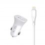 Автомобильное зарядное устройство SkyDolphin SZ09L (2USB, 3.4A) White (AZP-000108) + кабель Lightning