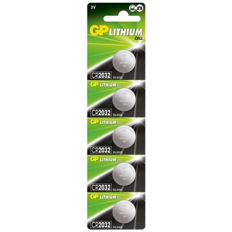 Батарейка GP Batteries CR-2032 bat(3B) Lithium 5 шт (CR2032-2CPU5)