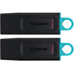 Флеш-накопичувач USB3.2 64GB Kingston DataTraveler Exodia Black/Blue 2 Pieces (DTX/64GB-2P)