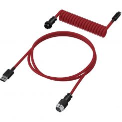 Кабель HyperX USB-A – USB-C, спиральный, 1.37 м Red/Black (6J677AA)