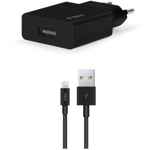 Сетевое зарядное устройство Ttec SmartCharger USB 2.1А Black (2SCS20LS) + кабель Lightning