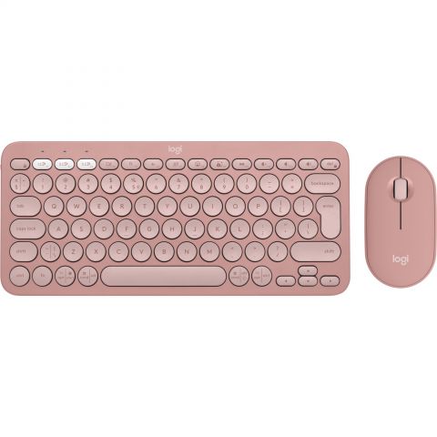 Комплект (клавиатура, мышь) беспроводной Logitech Pebble 2 Combo Rose (920-012241)