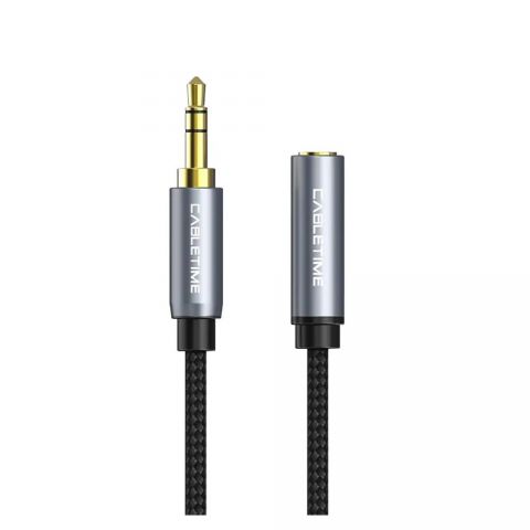 Кабель Cabletime Audio 3.5 мм - 3.5 мм (M/F), 0.3 м, Black, 3 pin (CF11D)