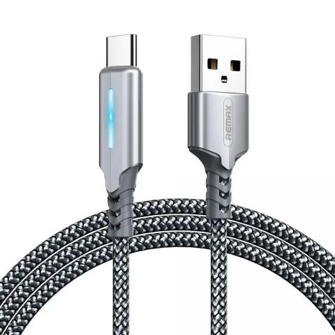 Кабель Remax RC-123a Gonyu USB - USB Type-C (M/M), 2.4 A, 1 м, Silver (6972174151915)