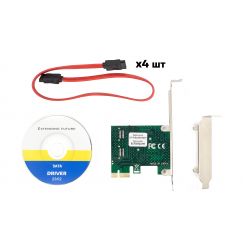 Контроллер Frime (ECF-PCIEto4SATAIII001.LP) PCI-Ex1-4xSata III, ASM1061