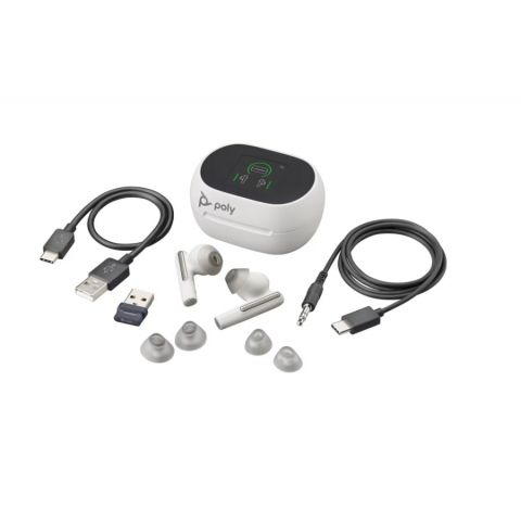 Bluetooth-гарнитура Poly Voyager Free 60+ Earbuds + BT700A + TSCHC White (7Y8G5AA)