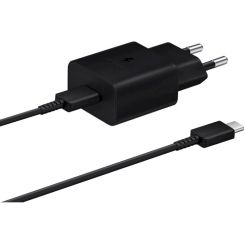 Сетевое зарядное устройство Samsung EP-T1510X Black, 1хUSB Type-C, 15W + кабель USB Type-C (EP-T1510XBEGEU)