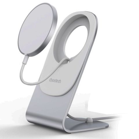 Магнітний бездротовий зарядний пристрій Choetech MagSafe Qi 15 Вт з алюмінієвою підставкою (T517+H047) Магнітний бездротовий зарядний пристрій Choetech MagSafe Qi 15 Вт з алюмінієвою підставкою (T517+H047)