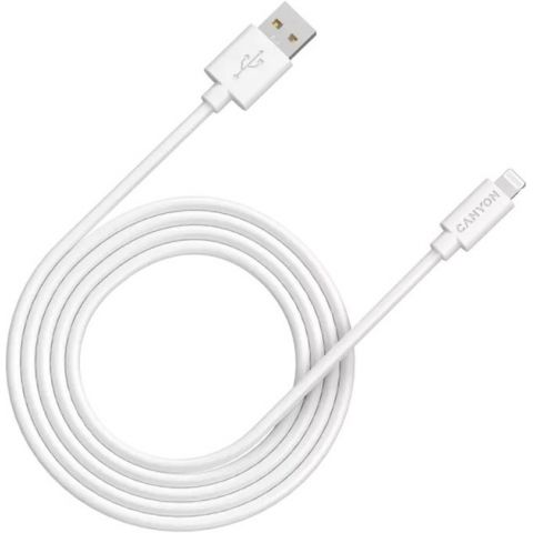 Кабель Canyon MFI-12 USB - Lightning 2м, White (CNS-MFIC12W)