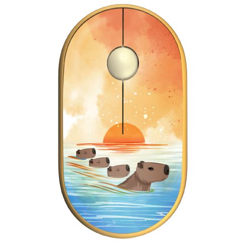 Мышь беспроводная 2E MF300 Capybara Sunset Silent WL BT Yellow (2E-MF300WCAPIBARAYW) 