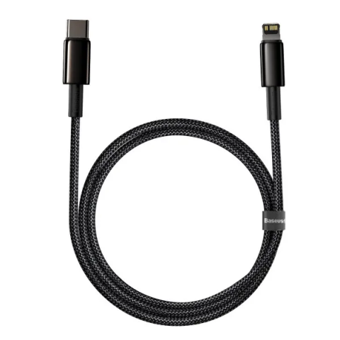 Кабель Baseus Tungsten Gold USB Type-C-Lightning, 20W, 1м Black (6953156232037)
