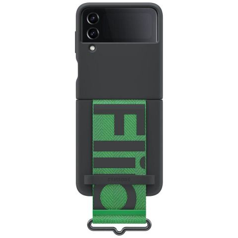 Чехол-накладка Samsung Silicone Cover with Strap для Samsung Galaxy Flip 4 SM-F721 Black (EF-GF721TBEGUA)