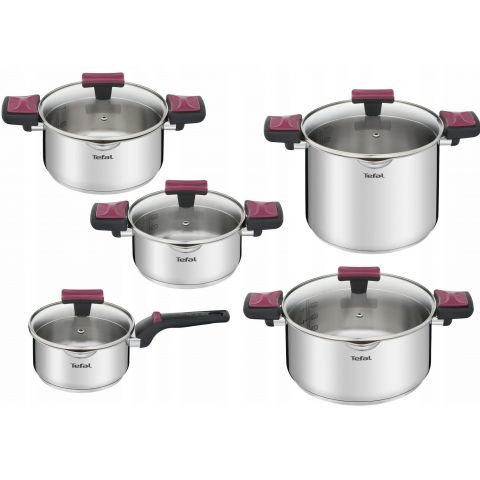Набор посуды Tefal Cook&Clip 10 предметов (G723SA74)