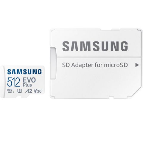 Карта памяти MicroSDXC  512GB UHS-I/U3 Class 10 Samsung Evo Plus R160MB/s + SD-адаптер (MB-MC512SA/EU)