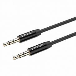 Аудио-кабель Usams YP-01 3.5 мм - 3.5 мм (M/M), 1 м, Black (YP101)