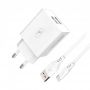 Зарядний пристрій SkyDolphin SC30T (2USB, 2.1A) White (SDMZP-000113) + кабель Type-C