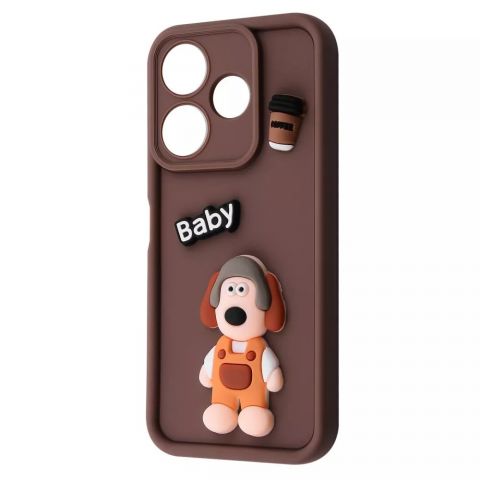 Чeхол-накладка Pretty Things Case для Xiaomi Redmi 13 4G/Poco M6 4G/Note 13R Brown/Baby