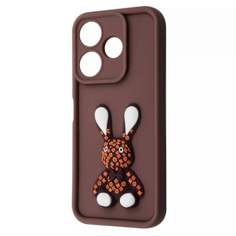 Чeхол-накладка Pretty Things Case для Xiaomi Redmi 13 4G/Poco M6 4G/Note 13R Brown/Rabbit