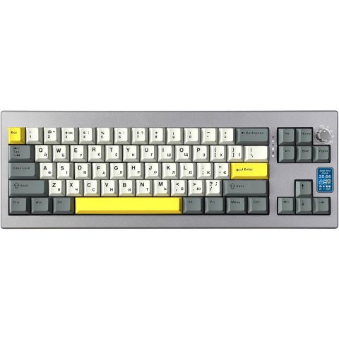 Клавиатура беспроводная Epomaker Shadow-X 70% Flamingo Switch Hot-Swap (2.4G/BT/USB) LCD Screen RGB UA Black (SHX-B-F)