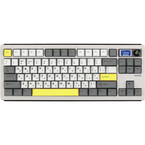 Клавиатура беспроводная Epomaker Shadow-S TKL Mulan Switch Hot-Swap (2.4G/BT/USB) LCD Screen RGB UA White (SHS-W-M)