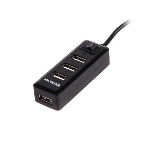 Концентратор USB 2.0 Maxxter 4хUSB2.0 Black (HU2A-4P-AC-03) Концентратор USB 2.0 Maxxter 4хUSB2.0 Black (HU2A-4P-AC-03)