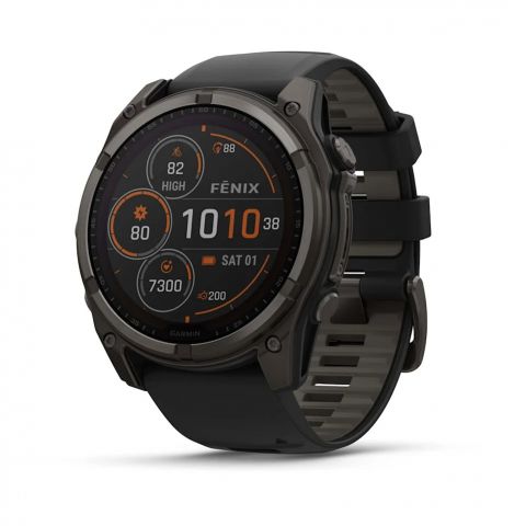 Смарт-часы Garmin Fenix 8 51mm Sapphire Solar Carbon Gray DLC Titanium with Black Silicone (010-02907-70)