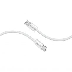 Кабель Promate USB Type-C - Lightning (M/M), 3 A, 27 W, 1.2 м, EcoLine-Ci120 White (ecoline-ci120.white)