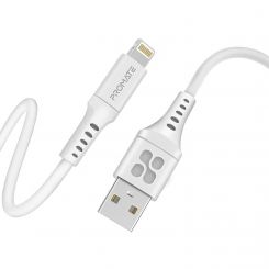 Кабель Promate USB - Lightning (M/M), 2.4 A, 2 м, PowerLink-Ai200 White (powerlink-ai200.white)