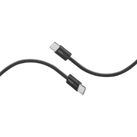 Кабель Promate USB Type-C - USB Type-C (M/M), 3 A, 60 W, 1.2 м, EcoLine-CC120 Black (ecoline-cc120.black)