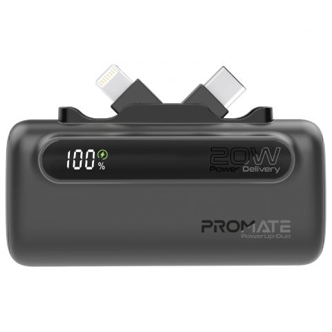 Универсальная мобильная батарея Promate PowerUp-Duo 5000mAh 20W Black