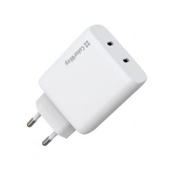 Сетевое зарядное устройство ColorWay GaN Mini 50W PD Port PPS USB (Type-C PD 30W + Type-C PD 20W) White (CW-CHS050PD-WT)