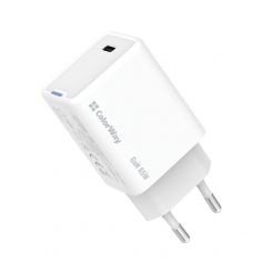 Сетевое зарядное устройство ColorWay GaN Mini 65W PD Port PPS USB-C White (CW-CHS049PD-WT)