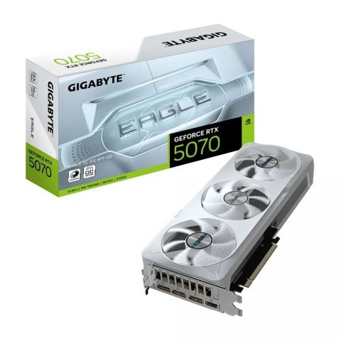 Видеокарта GF RTX 5070 12GB GDDR7 Eagle OC Ice Gigabyte (GV-N5070EAGLEOC ICE-12GD)