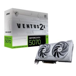 Відеокарта GF RTX 5070 12GB GDDR7 Ventus 2X OC White MSI (GeForce RTX 5070 12G VENTUS 2X OC WHITE)